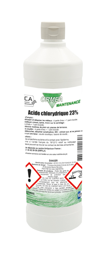 ACIDE CHLORHYDRIQUE 23% Flacon 1L | Eyrein Boutique