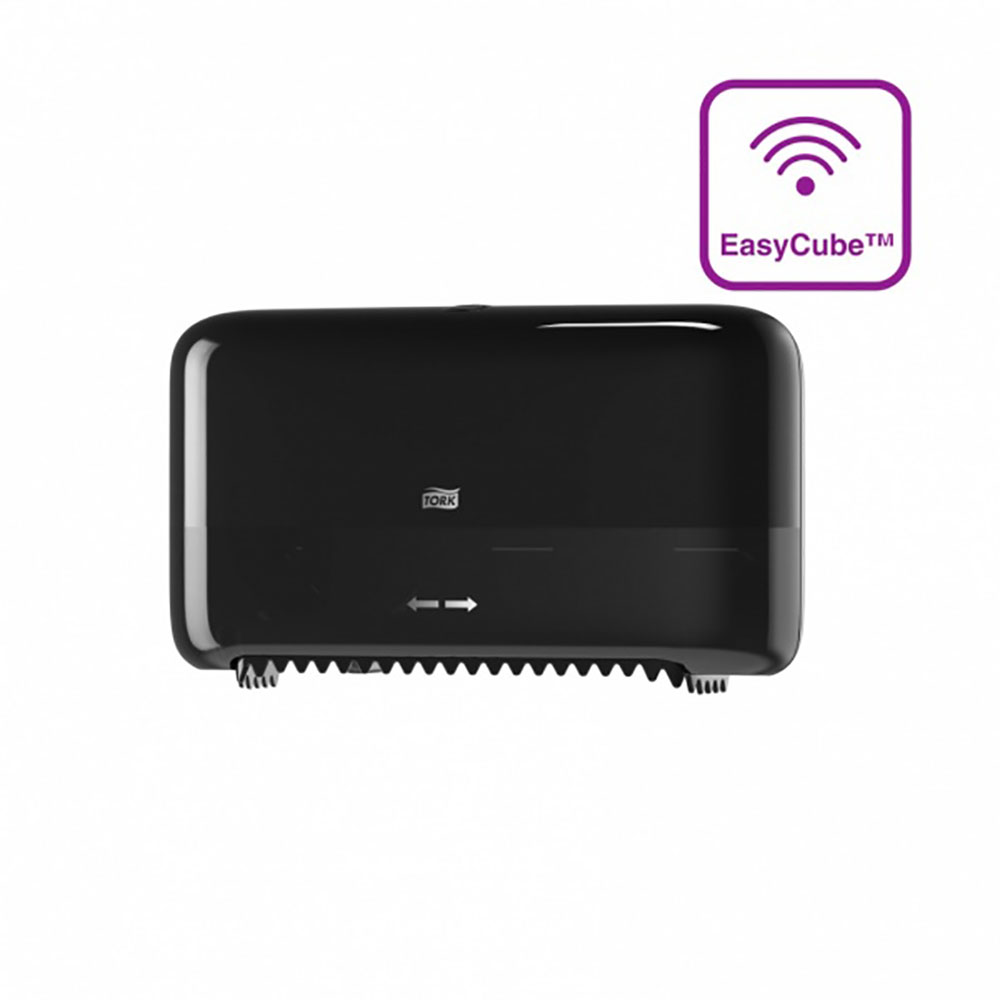Distributeur papier toilette Twin MidSize ss mandrin T7 ABS noir l'unité TORK