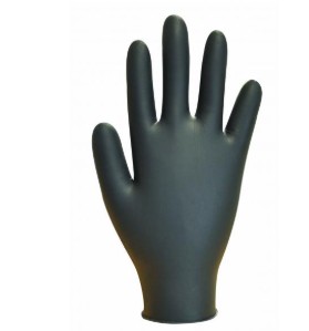 Gants nitrile usage unique noir XL non poudrés la boîte de 100