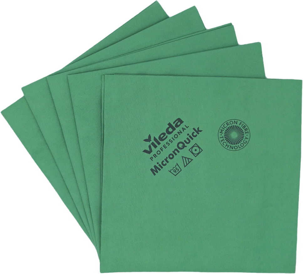Lavette microfibre non tissée vert Micronquick le sachet de 5 VILEDA