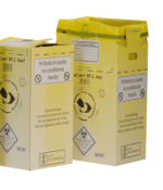 Caisse carton 50L bas DASRI avec sac intérieur lien coulis l'unité