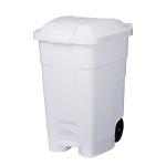 Container plastique à pédale 70L blanc