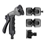 Kit arrosage pistolet multi fonctions et raccords univ. 13 à 19mm bi-matière / TECHNO
