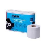 Papier toilette Ultra-confort recyclé 3 plis 200F x 9,6cm carton de 7 x 6 bobines POPEE