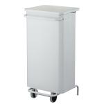 Poubelle mobile à pédale 110L carénée acier poudré blc Collecroule ROSSIGNOL