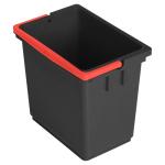 Seau 6L polypropylène noir anse rouge VERMOP