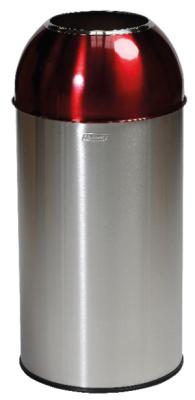 Collecteur Open Dome 40L inox brossé couvercle rouge l'unité PROBBAX