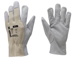 Gants maîtrise fleur de chèvre blanc/gris HQ les 10 paires taille 8