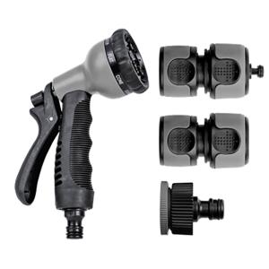 Kit arrosage pistolet multi fonctions et raccords univ. 13 à 19mm bi-matière / TECHNO