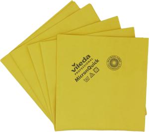Lavettes microfibre non tissées jaune Micronquick le sachet de 5 VILEDA
