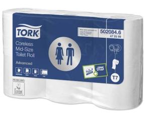 Papier toilette Advanced Mid- Size ss mandrin 2 plis T7 57mx 9,3cm les 48 bobines TORK