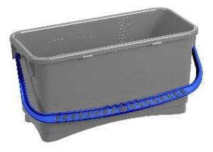 Seau 20L gris anse bleue polypropylène DME